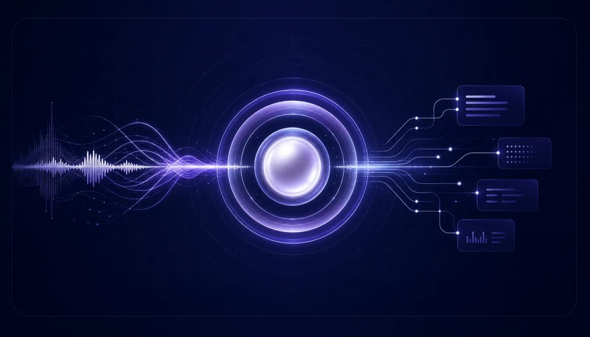 Voice waveform transformed into structured AI data