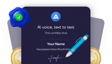 RixoAI AI voice and text solution certificate